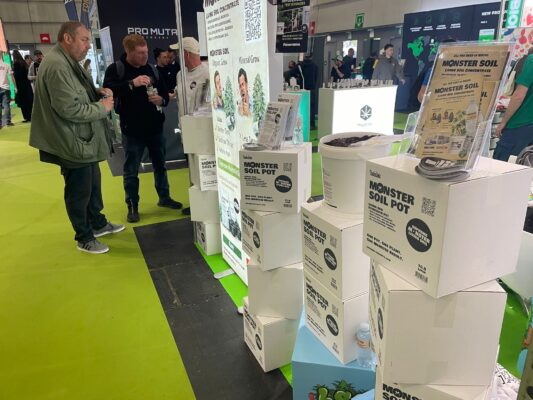 Visitors at the Monster Soil and Living Soil Cup stand