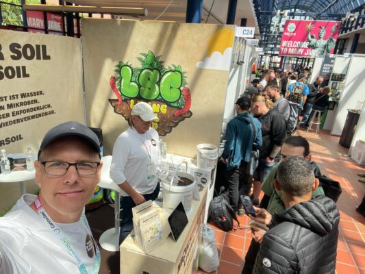 Monster Soil team member at the busy Monster Soil stand